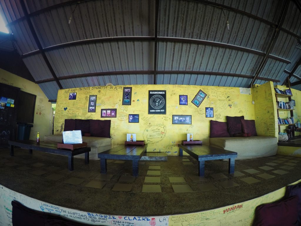 The cafe cum Monopoly Deal battleground.