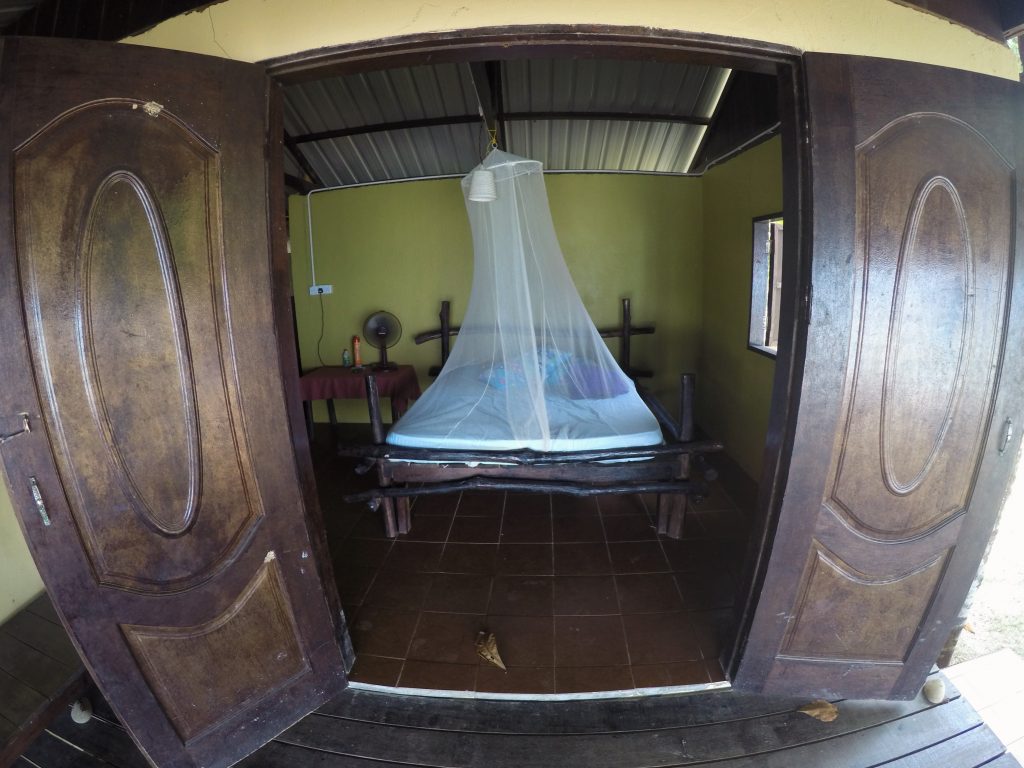 The villa opens up to the beach.